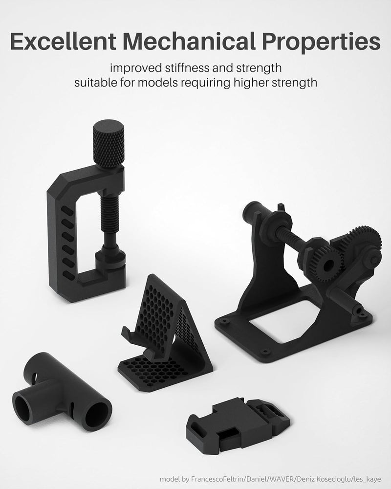 ELEGOO خيوط PLA من ألياف الكربون 1.75 مم باللون الأسود 1 كجم، خيوط PLA-CF قوية لطابعة 3D بدقة أبعاد +/- 0.02 مم، بكرة كرتونية 1 كجم (2.2 رطل) تناسب معظم طابعات 3D FDM - Image 2